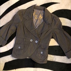 Cropped green metallic jacket